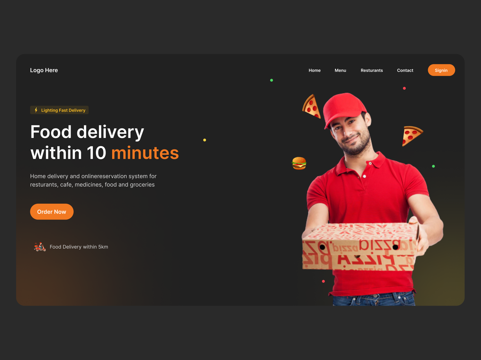 Food Delivery Landing Page by Nitin Momaya on Dribbble