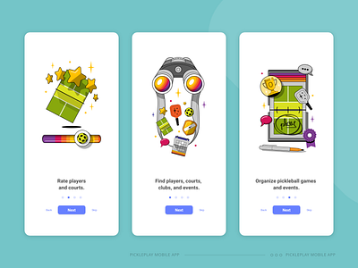 Pickle Play Onboarding Screens