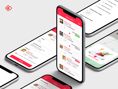 Order Now Rider app branding delivery app design driver driver app food food delivery illustration on demand red rider app user experience user interface