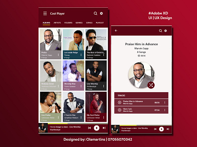 Music Player app UI with Adobe XD design ui ux