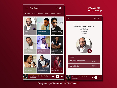 Music Player app UI with Adobe XD