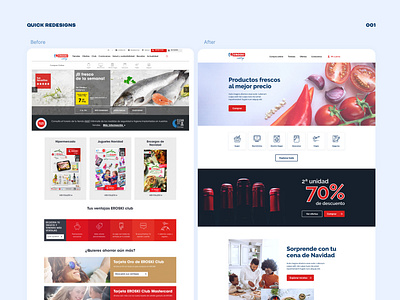 Quick redesign of a supermarket website