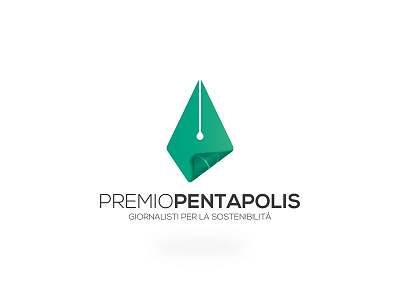 Logo Pentapolis branding ecology fountain pen graphic design journalists logo mark napoli pen sustainability