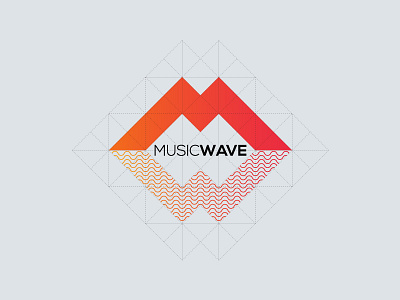 W.I.P. Music Wave logo. color design fun illustrator logo monogram music vector wave