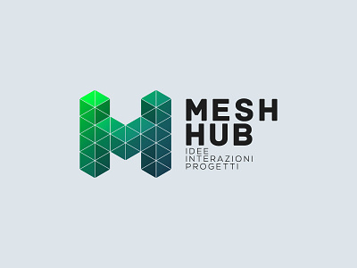 Mesh Hub Logo construction gradient illustrator logo mesh mh triangle