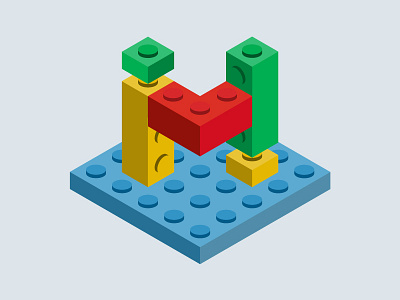 Mesh Hub Transformation Logo 1 construction gradient hub illustrator lego logo mesh mh trasformation triangle