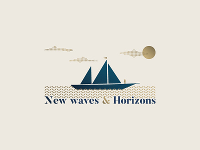 New Waves & Horizons boat fun graphic horizon illustration illustrator sail ship sun wave