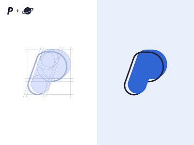 P + Planet construction design identity illustrator lettering logo logo design logotype mark p planet vector