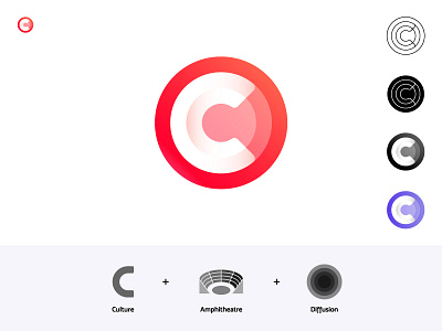 C + Amphitheatre + Diffusion amphitheater app branding c clean construction design gradient graphic graphic design logo mark typography ux vector web
