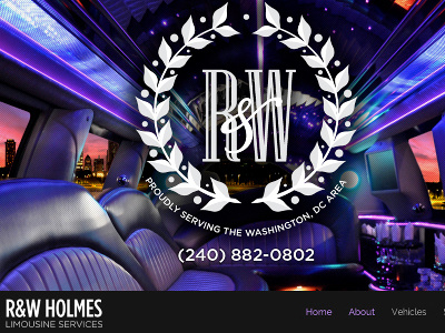 R&W Holmes Limousine Services branding dc limo limousine logo maryland prom web web design website wedding