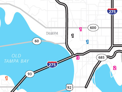 Area Map area florida highway map numbers road