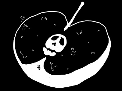 Inktober #1 - Poisonous Apple apple black and white drawing fruit halloween inktober inktober 2018 poison poisonous wacom