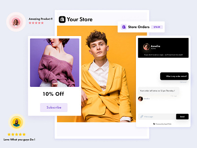 Emailwish app branding cards cards ui cheerful colored shadow design dropship dropshipping dropshipping store ecommerce ecommerce app ecommerce business shopify shopify marketing shopify plus shopify store