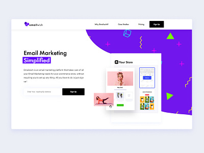 Emailwish Landing page