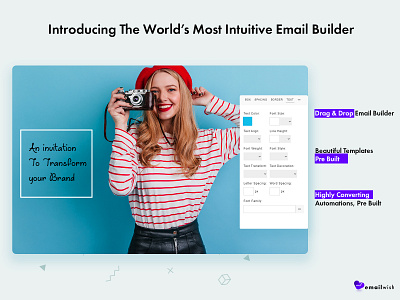 Emailwish Email builder branding cheerful design email builder shopify