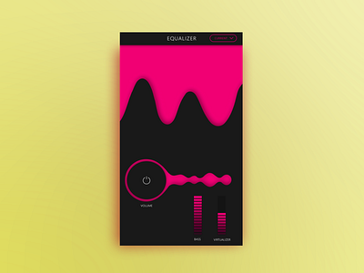 Equalizer for mobile app Musiq X android app android app design android app development app audio cheerful colorful app dark app design equalizer music ui ux yellow