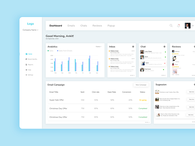 Dashboard for emailwish