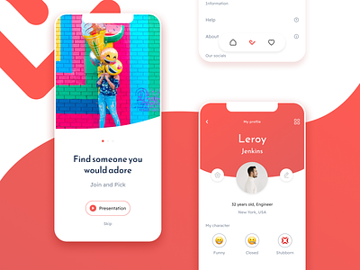 Pick App — Mobile App app app design dating design graphic design ui uiux