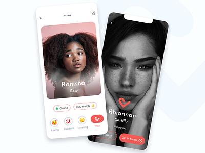 PickApp — Mobile App app app design dating design graphic design minimal ui uiux