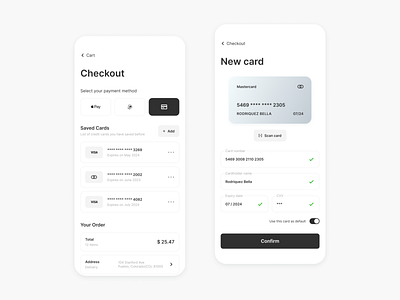 New Credit Card + Checkout Page