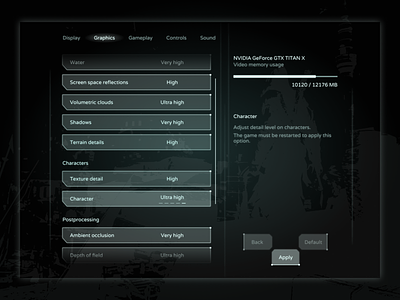 Assassin's Creed – Settings Page design game gamedev graphic design settings ui