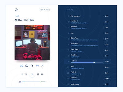 Music Player – Album Playlist design graphic design ui uiux