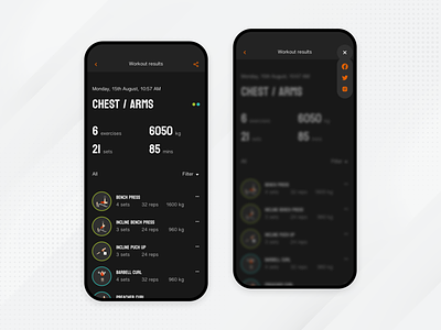 Workout App – Share Results Screen app app design design share social share tracking ui uiux workout