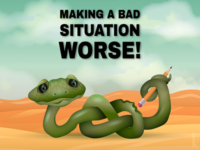 Making a bad situation worse! adobe illustrator bad situation design illustration just for fun snake vector worse
