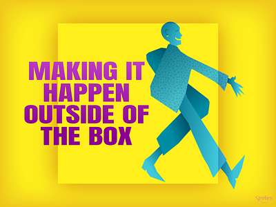 MAKING IT HAPPEN OUTSIDE OF THE BOX adobe illustrator illustration outside the box vector yellow