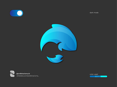 WHALE AND BIRD DARK VERSION 2020 agustus animal art bird brand branding business dark design gradient graphic graphicdesign logo logo design whale