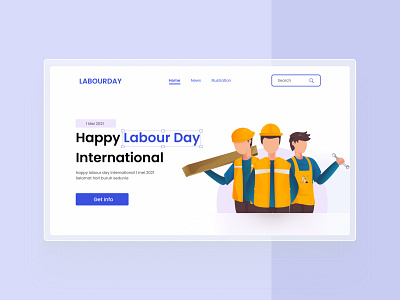 Landing Page UI Design | Labour Day 2021 art buruh hari buruh illusration illustration art illustrator labour labour day landingpage may uiux uiux design uiuxdesign