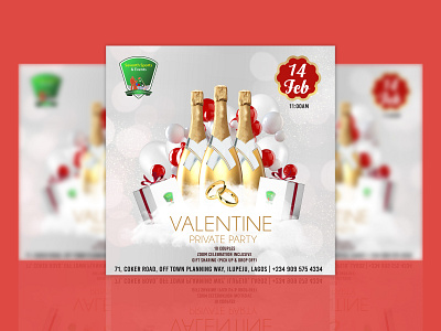 Valentine Seventh Valentine Flyer design photoshop red social media valentine valentines day flyer wine