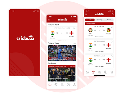 Redesign Crickbuzz Screens app card clean crickbuzz cricket design minimal ui uiux ux web