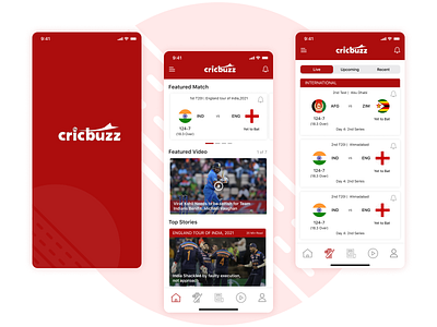 Redesign Crickbuzz Screens