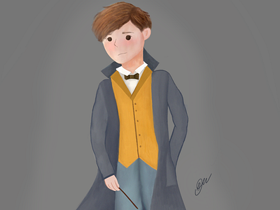 Newt Scamander apple pencil design graphic design harry potter harrypotter illustration paint procreate