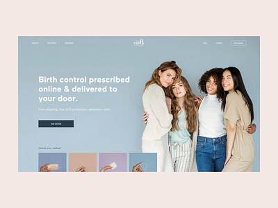 Birth control subscription service with telemedicine animation birth control design healthcare home page landing page minimal telemedicine website woman woman power