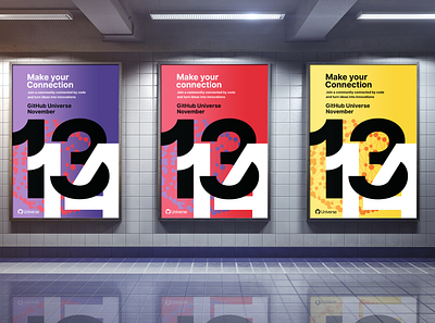 GitHub Universe 2019 Promotional Poster concepts adobe behance branding bright color creative design design inspiration dribble flat graphicdesign poster print subway vector