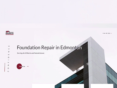 Website for Ramco foundation repair company animation design interaction design interface motion studio ui ux