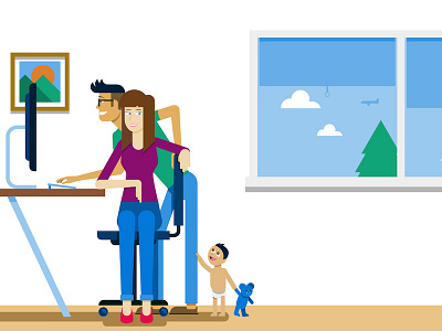 Windows 10 Consumer Use Illustration family flat illustration simple technology vector windows 10