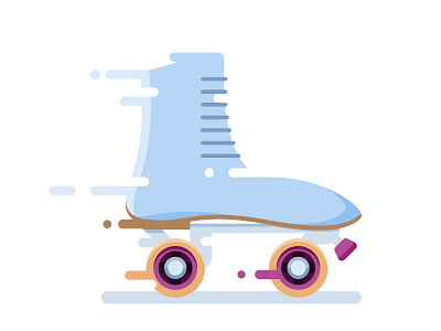 Roller Skate in Motion illustration motion roller simple skate vector wheels