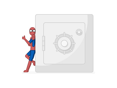 Spidy-sense of Security character comic flat marvel safe security spider man spiderman stroke tech