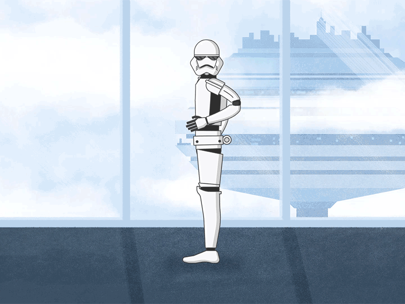 Storm Trooper Illomation after effects animation cloud city clouds gif illlustration illomation moonwalk motion star wars storm trooper twerk