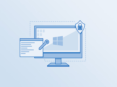 Windows 10 Security bios blue computer illustration key lock microsoft security shield stroke uefi windows 10