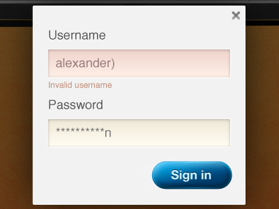 Login form