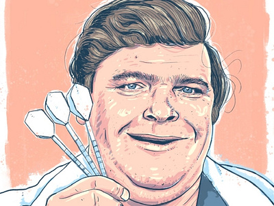 Jocky Wilson darts drawing illustration ipadpro procreate