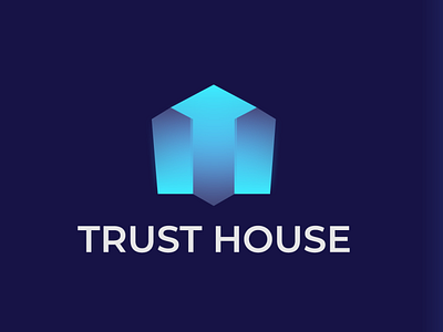 Trust House - Gradient Logo Design abstract t branding design flat graphic home home logo icon illustration logo logo design logo illustration logo maket logo market modern realestate logo t