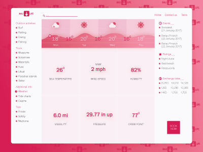 BaliLife bali dashboard design gui interface temperature ui user weather web