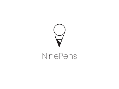 Nine Pens Logo art branding design icon illustration logo mobile stationery typography