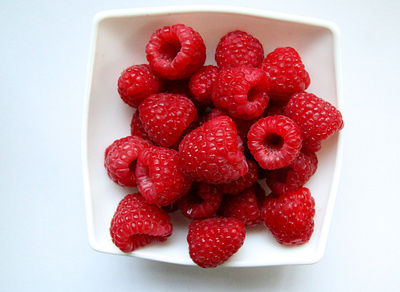 Red On white berries fruit photography raspberries