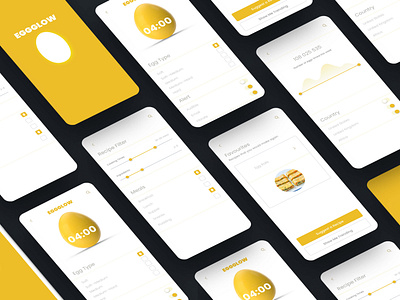 Egggflow 2 adobe xd app design landing page mobile mobile app mobile app design mobile ui ui ux vector